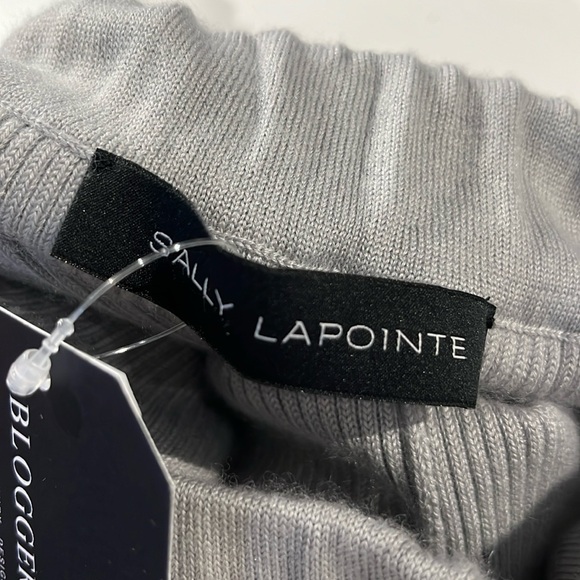 Sally LaPointe R/19 Grey Cashmere-Blend Ribbed Knit Cropped Culottes - Picture 7 of 8